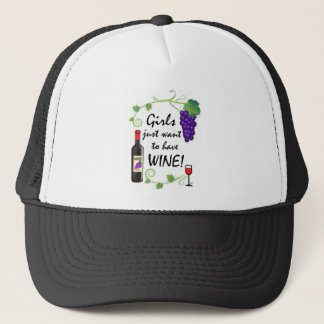 Gorra De Camionero ¡Los chicas apenas quieren comer vino!