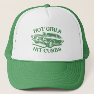 Gorra De Camionero Los Chicas calientes golpean las curvas - Verde