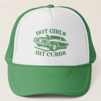 Gorra De Camionero Los Chicas calientes golpean las curvas - Verde