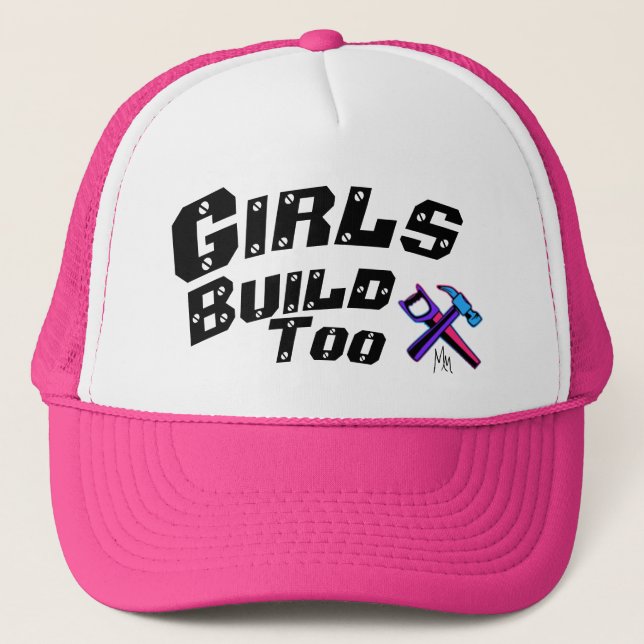 Gorra De Camionero Los chicas construyen también (Anverso)