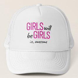 Gorra De Camionero Los chicas Serán Chicas. Impresionante potenciació