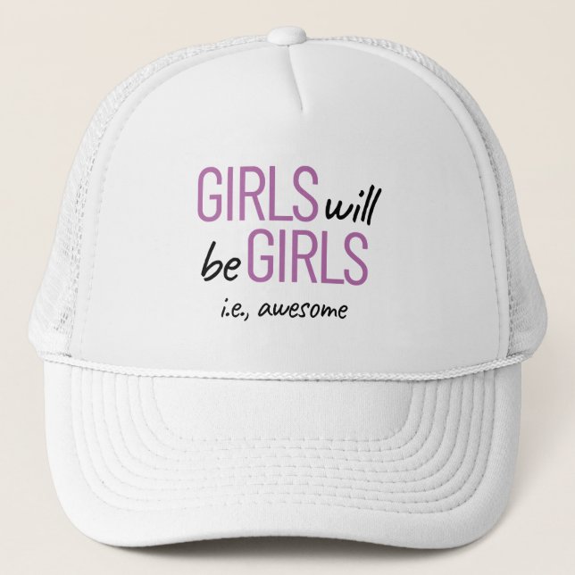 Gorra De Camionero Los chicas Serán Chicas. Impresionante potenciació (Anverso)