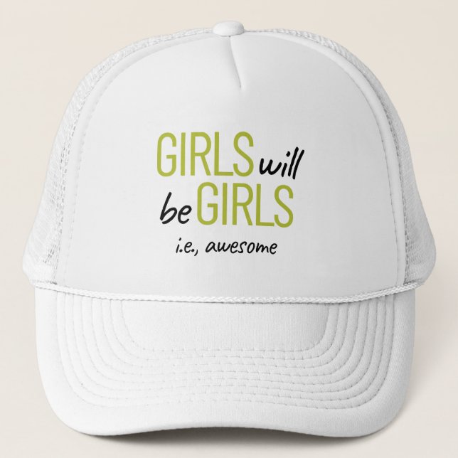 Gorra De Camionero Los chicas Serán Chicas. Impresionante potenciació (Anverso)