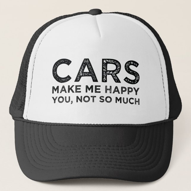 Gorra De Camionero Los coches me hacen feliz (Anverso)