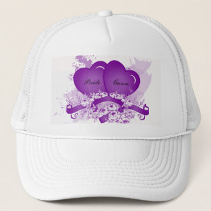 Gorra De Camionero Los corazones púrpuras y las flores personalizaron
