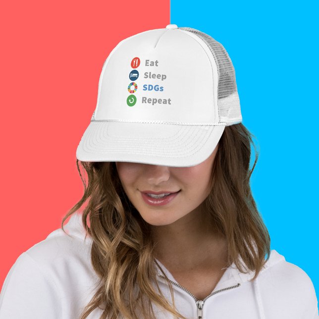 Gorra De Camionero Los divertidos y modernos objetivos de sostenibili (Sustainability Global Goals Eco-Friendly Motivational Gift Renewable Energy-Sustainable living gift)