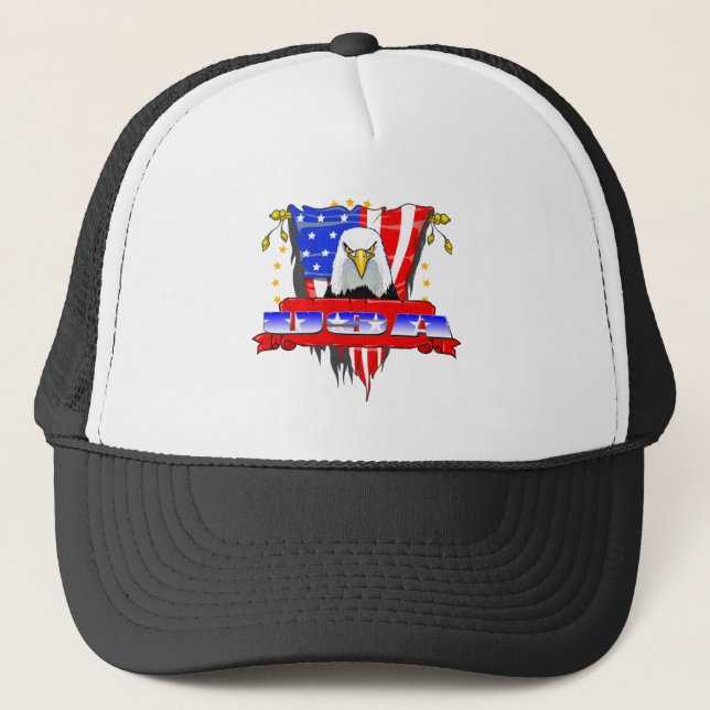 Gorra De Camionero Los E.E.U.U. Eagle enojado (Anverso)