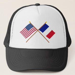Gorra De Camionero Los E.E.U.U. y banderas cruzadas Francia