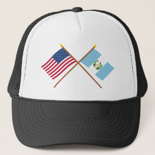 Gorra De Camionero Los E.E.U.U. y banderas cruzadas Guatemala