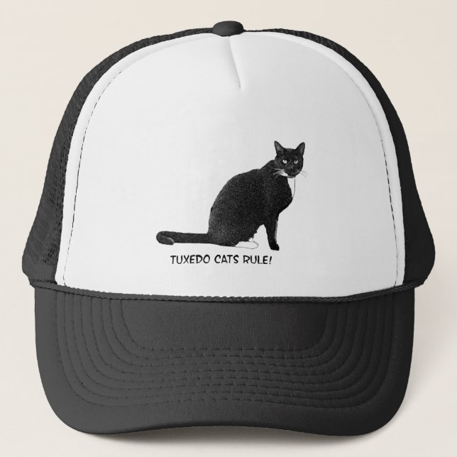 Gorra De Camionero Los gatos de Tuxedo gobiernan (Anverso)