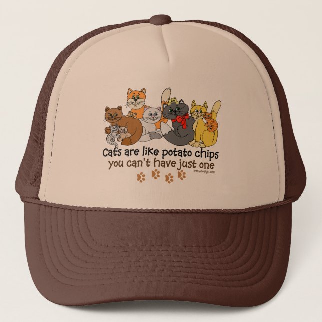 Gorra De Camionero Los gatos son como las patatas fritas (Anverso)