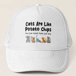 Gorra De Camionero Los gatos son como las patatas fritas que nunca se