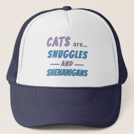 Gorra De Camionero Los gatos son Mimos y Travesuras