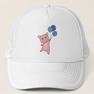 Gorra De Camionero Los globos de cerdo vuelan animales curados