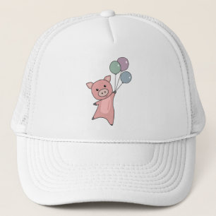 Gorra De Camionero Los globos de cerdos de cerdo vuelan animales ador