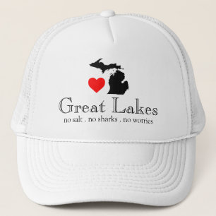 Gorra De Camionero Los Grandes Lagos no se preocupan por los tiburone