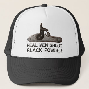 Gorra De Camionero Los hombres reales tiran el polvo negro, rifle del