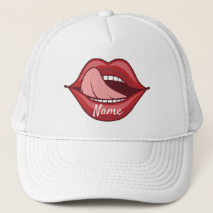 Gorra De Camionero Los labios rojos abren la boca, trueno
