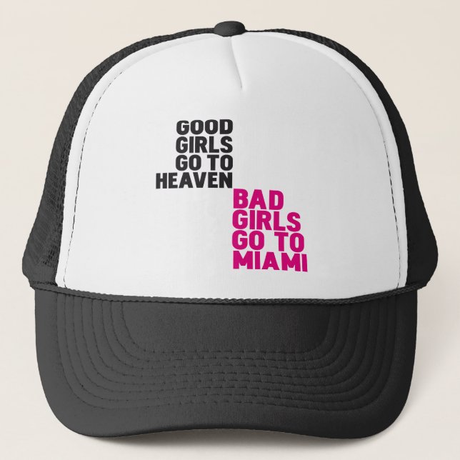 Gorra De Camionero Los malos chicas van a Miami (Anverso)