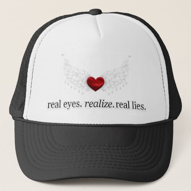Gorra De Camionero los ojos reales realizan mentiras reales (Anverso)