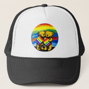 Gorra De Camionero Los osos aman a la pareja LGBT bandera arcoiris
