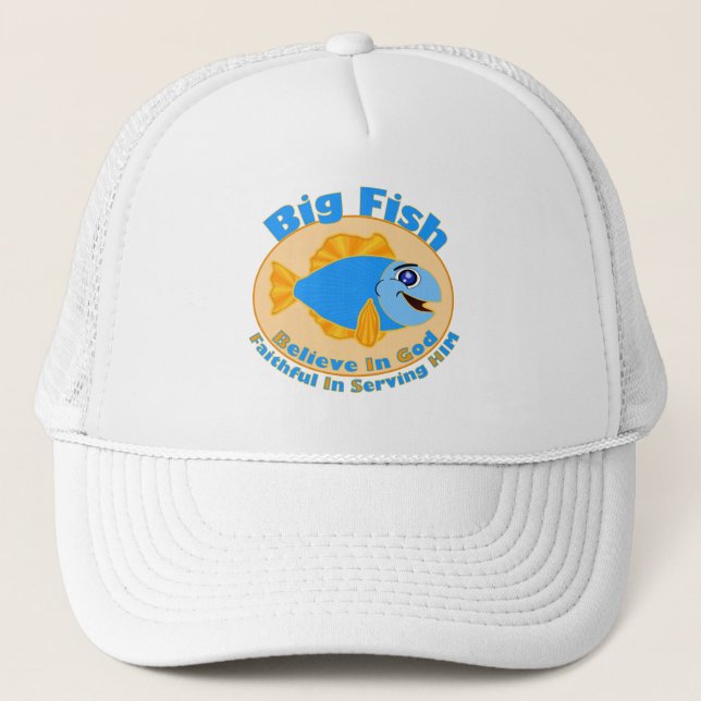 Gorra De Camionero Los peces grandes creen en Dios (Anverso)