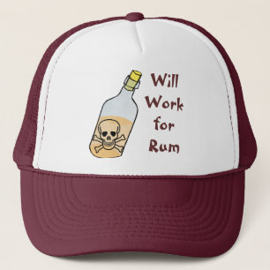 Gorra De Camionero Los piratas trabajarán para Rum
