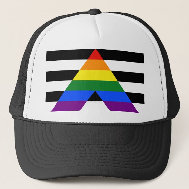 Gorra De Camionero Los regalos gay de la bandera de aliado directo de (Anverso)