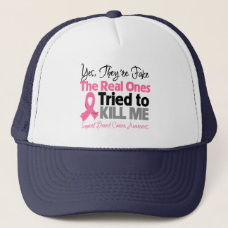 Gorra De Camionero Los verdaderos trataron de matarme - cáncer de mam
