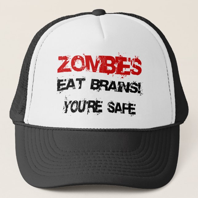 Gorra De Camionero ¡Los zombis comen cerebros! (Anverso)