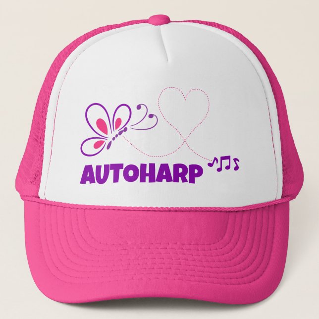 Gorra De Camionero Love Autoharp Pink Purple Butterfly Heart (Anverso)