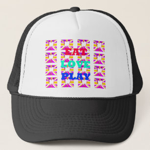Gorra De Camionero Love Eat Play Heart Hakuna Matata colores.png