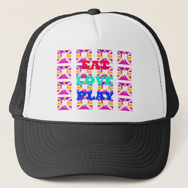 Gorra De Camionero Love Eat Play Heart Hakuna Matata colores.png (Anverso)