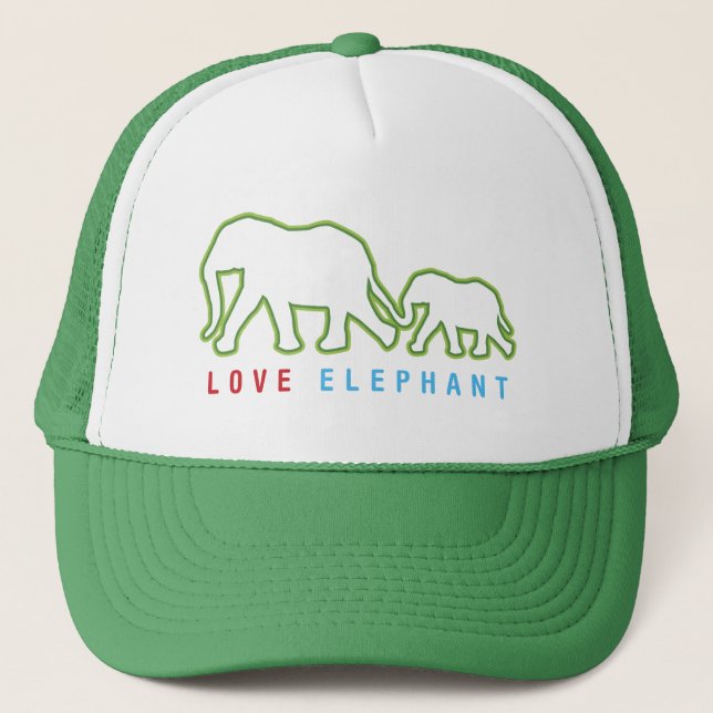Gorra De Camionero Love Elephant (Anverso)