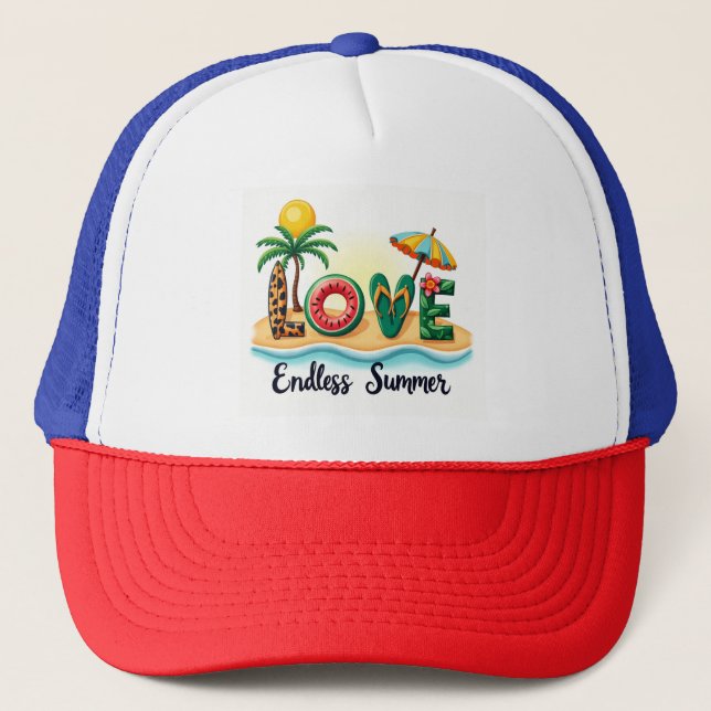 Gorra De Camionero Love Endless Summer Beach Cartoon Hat (Anverso)