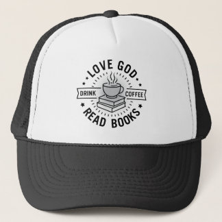 Gorra De Camionero Love God Drink Coffee Read Books Amantes Vintage