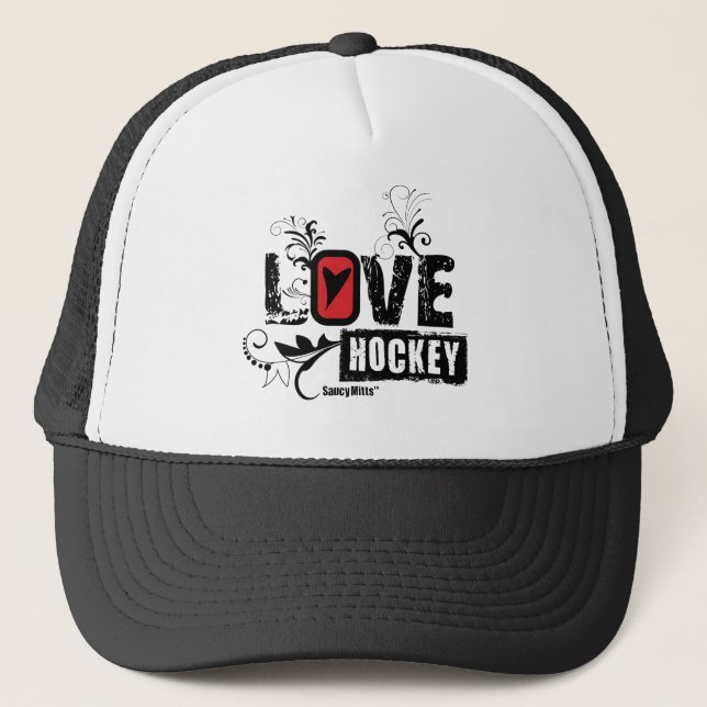 Gorra De Camionero Love Hockey Swirl (Anverso)