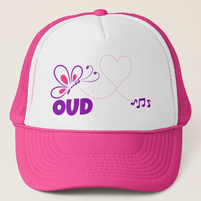 Gorra De Camionero Love Oud Pink Purple Butterfly Heart (Anverso)