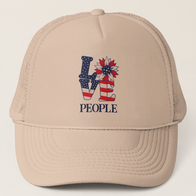 Gorra de camionero Love People (Anverso)