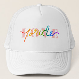 Gorra De Camionero Love Pride Rainbow Colors on Pink