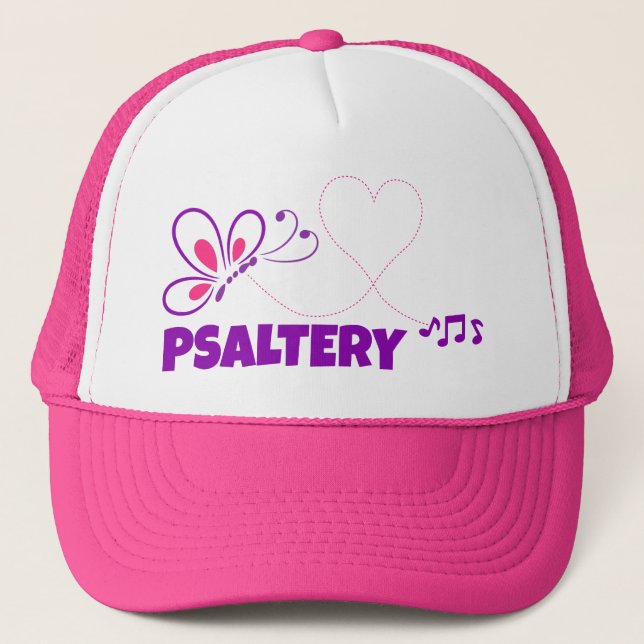 Gorra De Camionero Love Psaltery Pink Purple Butterfly Heart (Anverso)