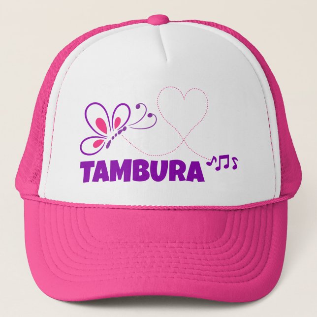 Gorra De Camionero Love Tambura Pink Purple Butterfly Heart (Anverso)