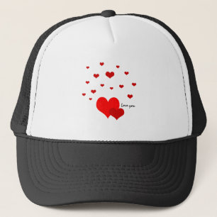 Gorra De Camionero Love You & Red Hearts moda moda / San Valentín