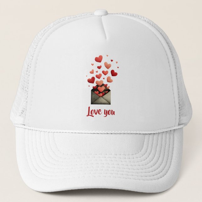 Gorra De Camionero Love You Valentine Envelope Design (Anverso)