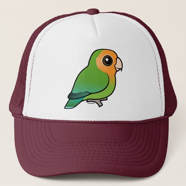 Gorra De Camionero Lovebird Melocotón-hecho frente Naranja-hecho (Anverso)