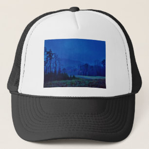 Gorra De Camionero Luces de torbellino en una niebla azul de montaña