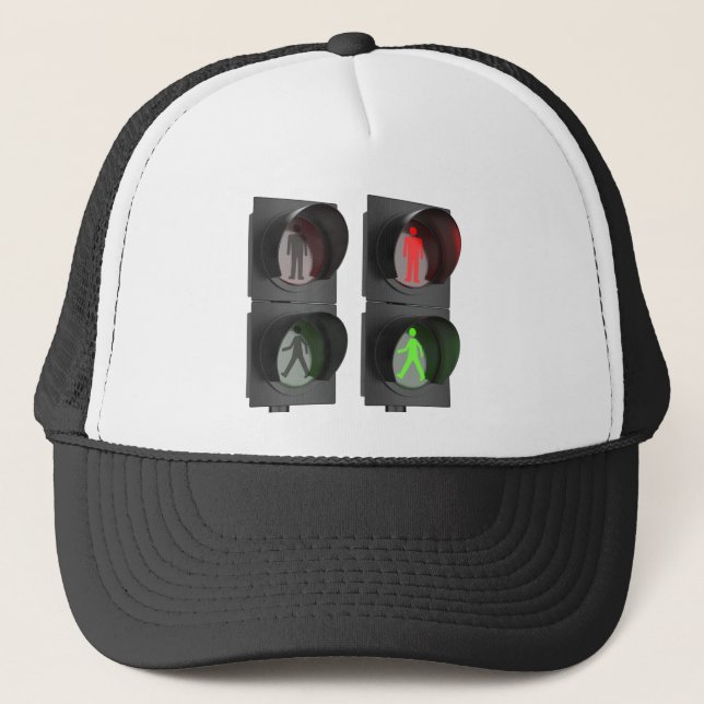 Gorra De Camionero Luces de tráfico para peatones (Anverso)