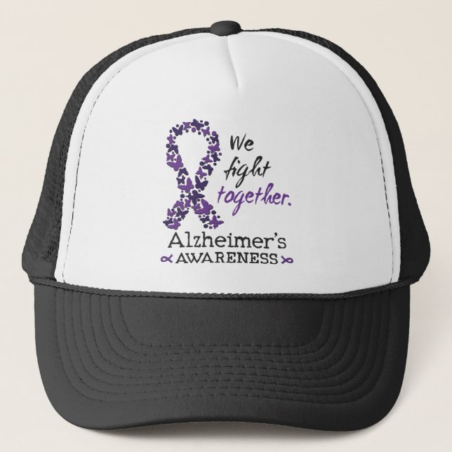 Gorra De Camionero Luchamos juntos - Conciencia sobre el Alzheimer (Anverso)