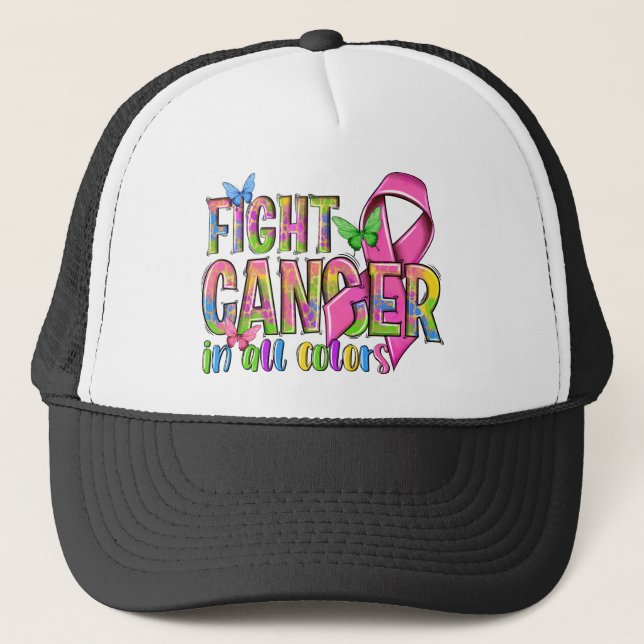 Gorra De Camionero Luchar contra el capuchón del cáncer (Anverso)