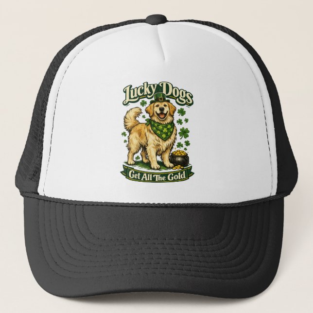 Gorra De Camionero Lucky Dogs Get All The Gold St Patricks Cap (Anverso)